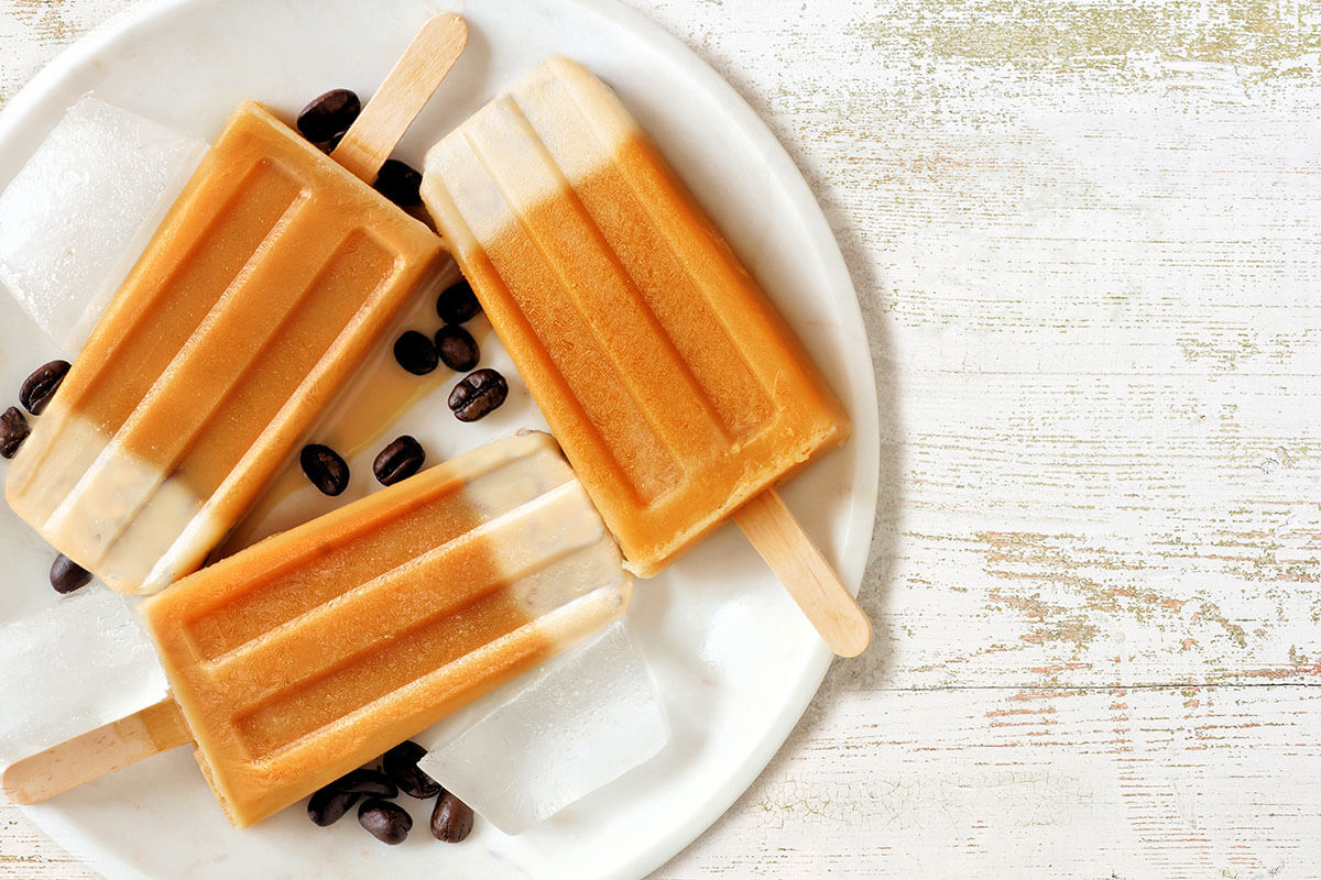 Paletas heladas de chía y latte vainilla