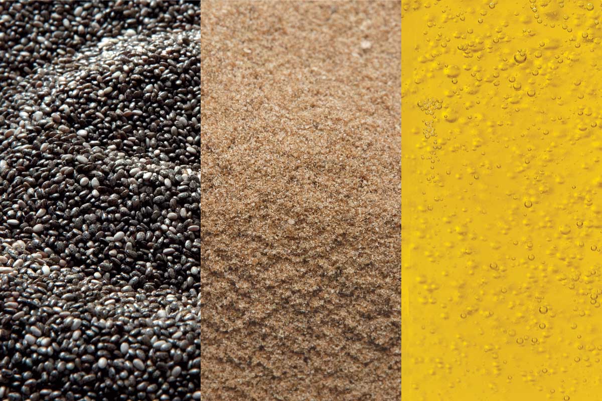 semillas, harina y aceite de chía