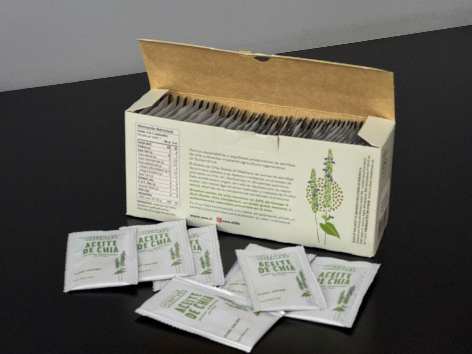 Sachet Aceite de chía 8 ml (50 unidades)