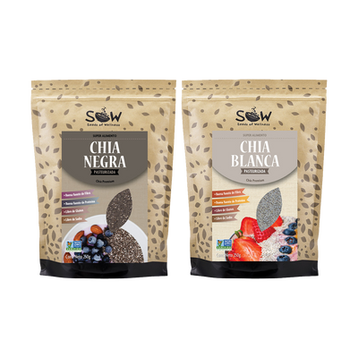 Pack Semillas Chía Blanca 250 g y Chía Negra 250 g